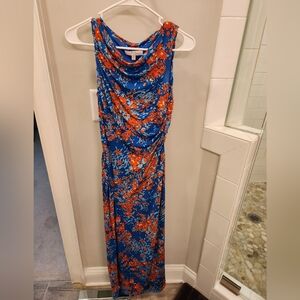 Atlein Collective Ruched Floral Midi Dress